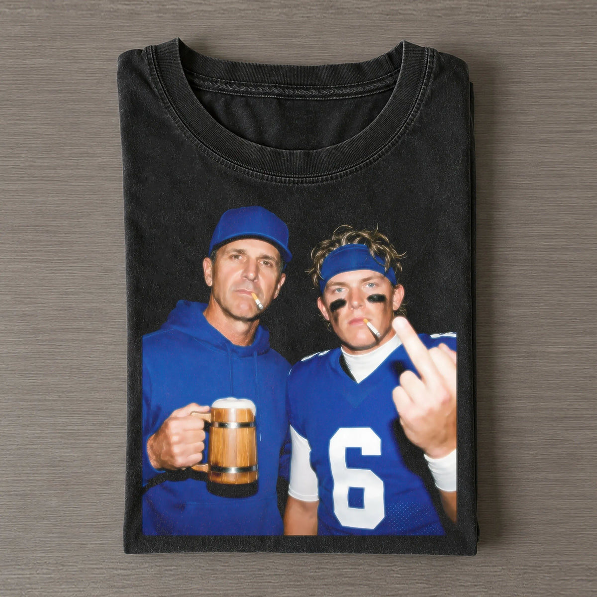 John Harbaugh & JD6 Giants Football Tee