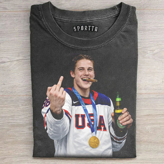 Jack Hughes Champion USA Tee