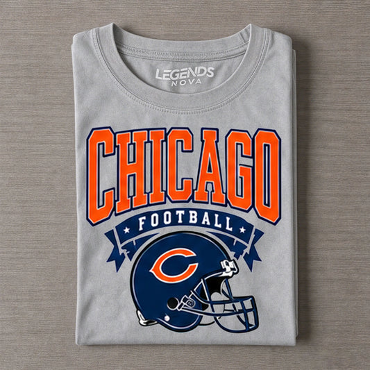 Chicago Vintage Football Distressed Helmet Tee