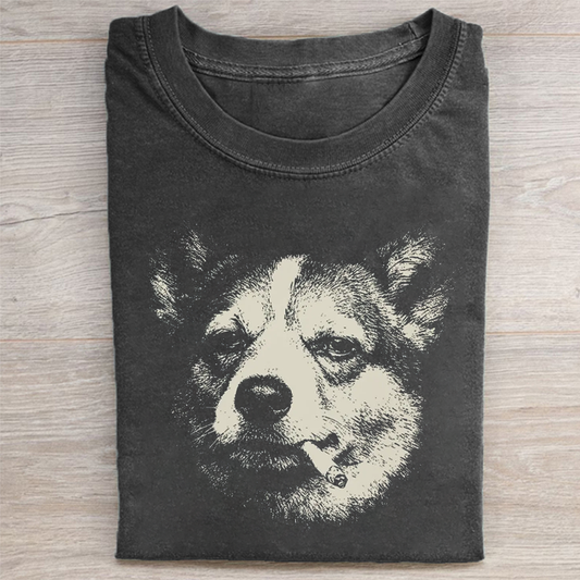 Smoking Corgi T-shirt