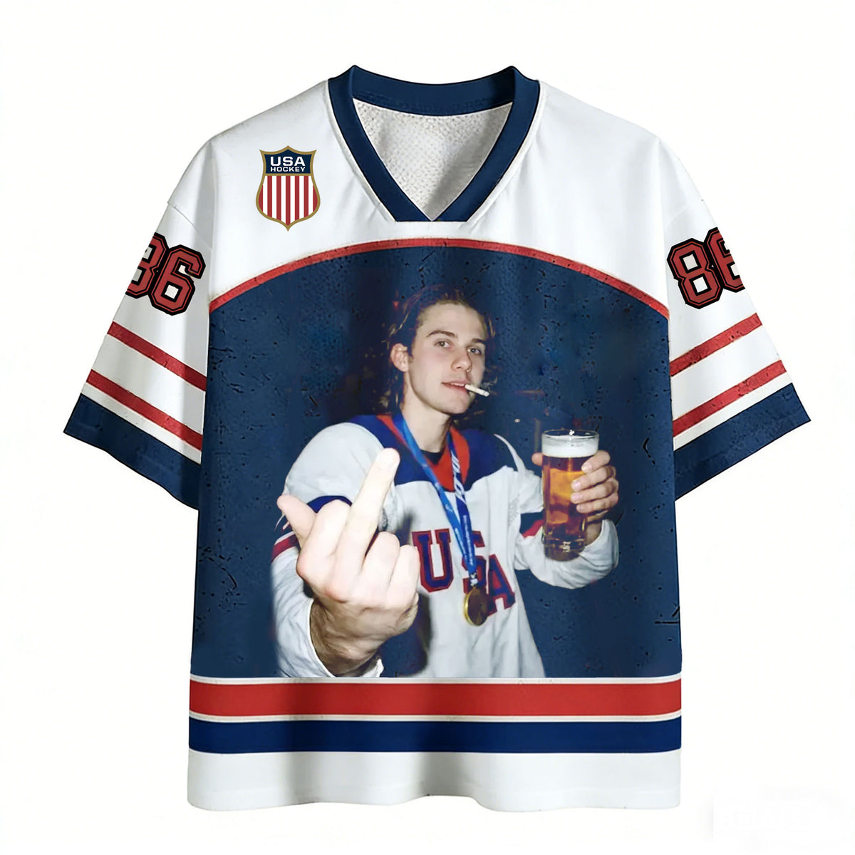 Jack Hughes Champion USA Mesh Jersey