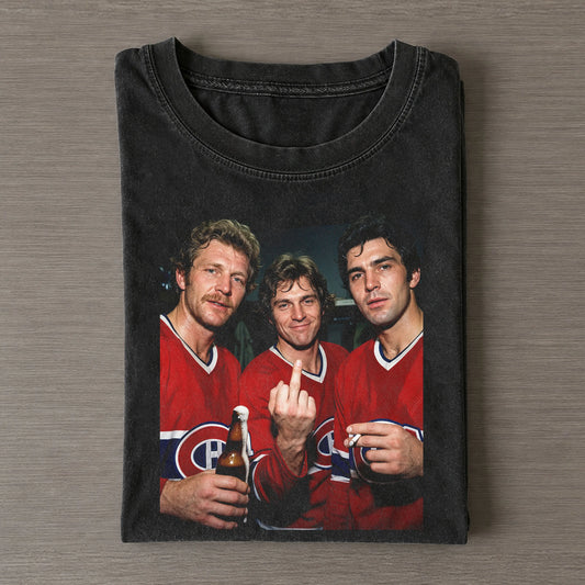 Montreal Canadiens Legends Trio Vintage Meme Washed Hockey T-Shirt