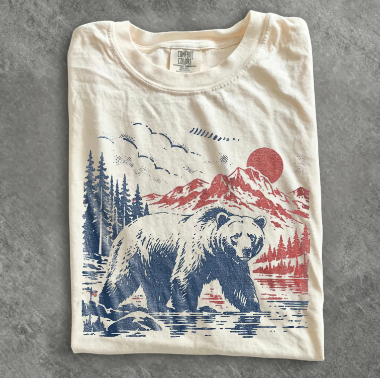 Retro Mountain Wildlife T-shirt