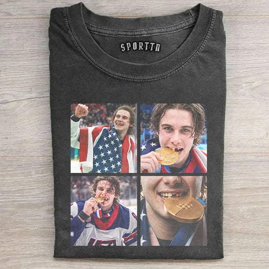 Jack Hughes Champion USA Tee