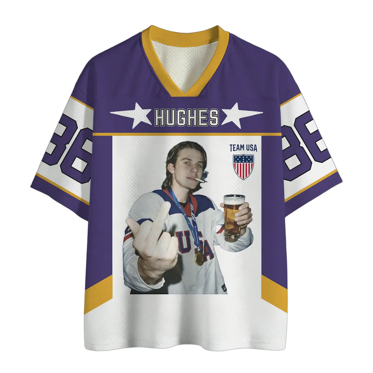 Jack Hughes Hockey Champion Vintage Mesh Jersey