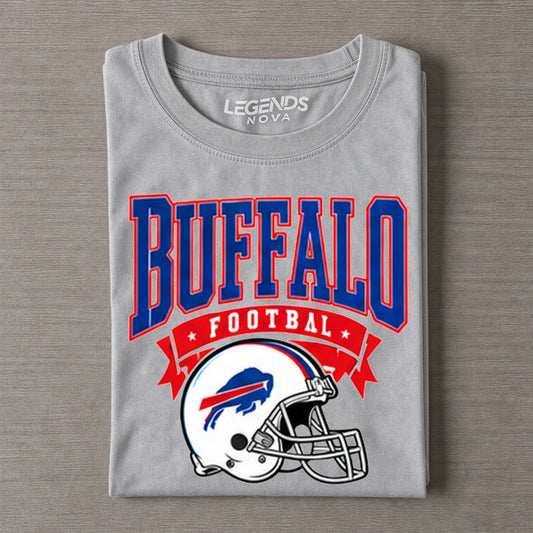 Buffalo Vintage Football Distressed Helmet Graphic Tee